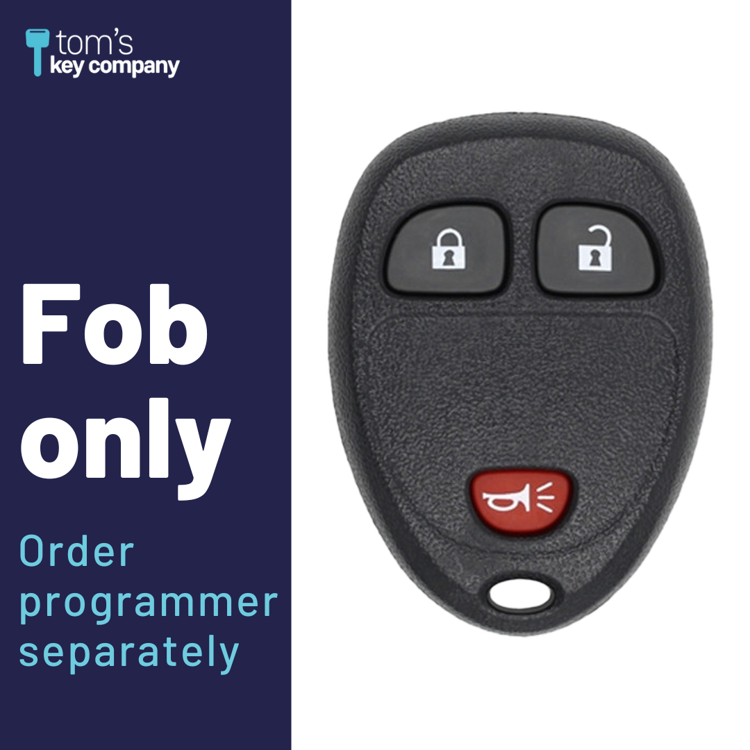 Brand New Aftermarket 3-Button Remote Fob with Lock, Unlock, Panic for Select Chevrolet Vehicles (CHEFOB-3B-687-RC-K)