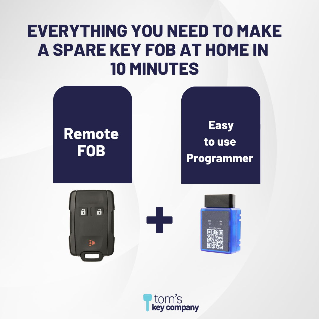 Ultimate Remote FOB Bundle with Programming Tool and Aftermarket 3 Button Remote FOB for Select Chevrolet and GMC Vehicles (CHEFOB-3B-906-K-UKB)