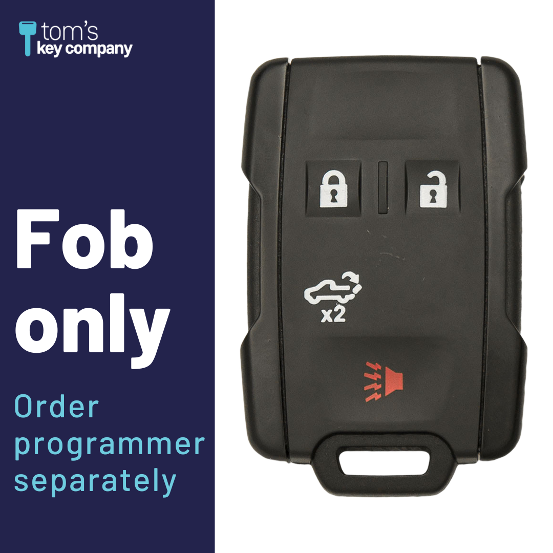 Brand New Aftermarket 4-Button Remote Fob with Lock, Unlock, Tailgate, Panic for Select Chevrolet and GMC Vehicles (CHEFOB-4B-913-K)