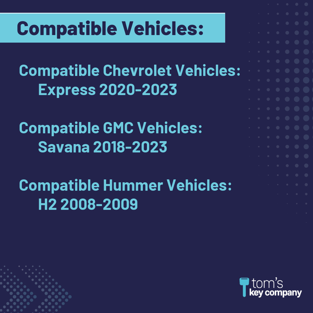 Brand New Aftermarket 4-Button Remote Fob with Lock, Unlock, Trunk, Panic for Select Chevrolet, GMC and Hummer Vehicles (CHEFOB-4B-TR-697-K)