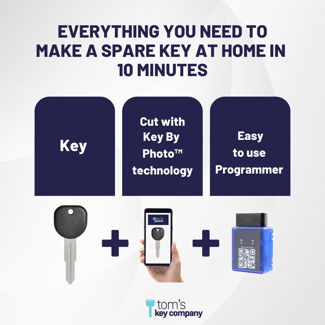 Ultimate Key Bundle with Programming Tool, Aftermarket Transponder Key and Key By Photo for Select Chevrolet and Saturn Vehicles (CHEKEY-114-K-UKB)