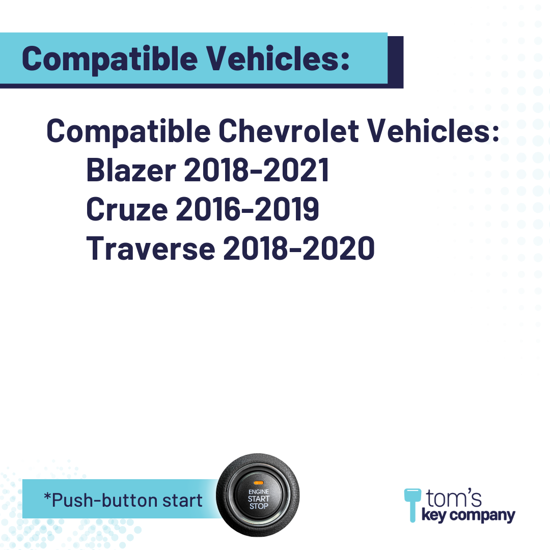 Ultimate Smart Key Bundle with Programming Tool, Refurbished 3-Button Smart Key Fob and Key By Photo for Select Chevrolet Vehicles (CHESK-3B-892-K-UKB)