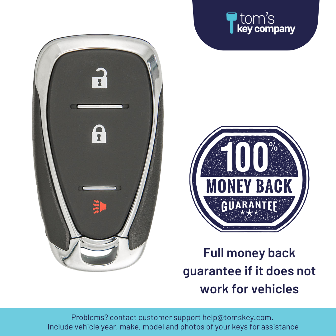 Like New Refurbished 3-Button Smart Key Fob with Lock, Unlock, Panic for Select Chevrolet Vehicles (CHESK-3B-892-K)