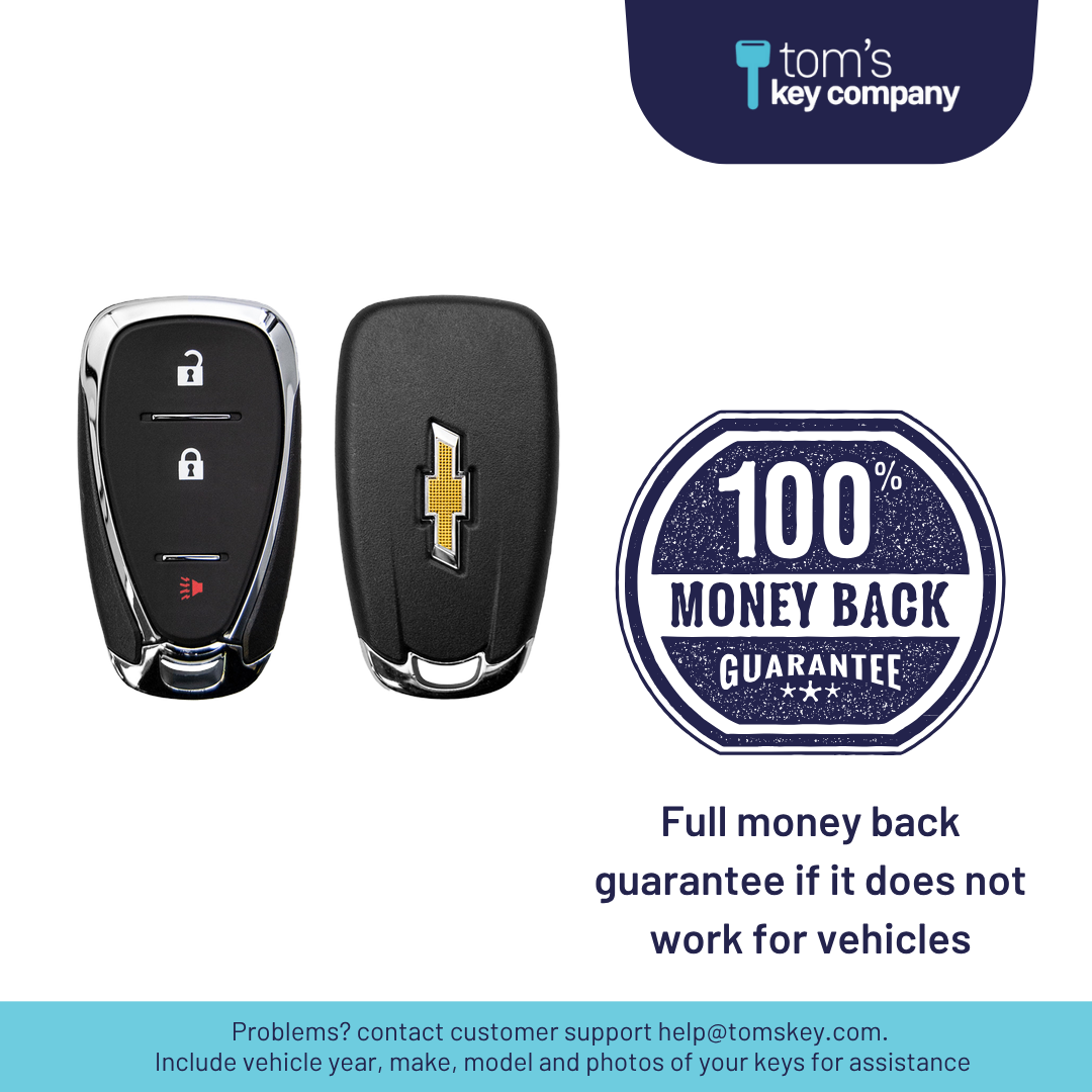 Like New Refurbished 3-Button Smart Key Fob with Lock, Unlock, Panic for Select Chevrolet Vehicles (CHESK-3B-922-REF-K)