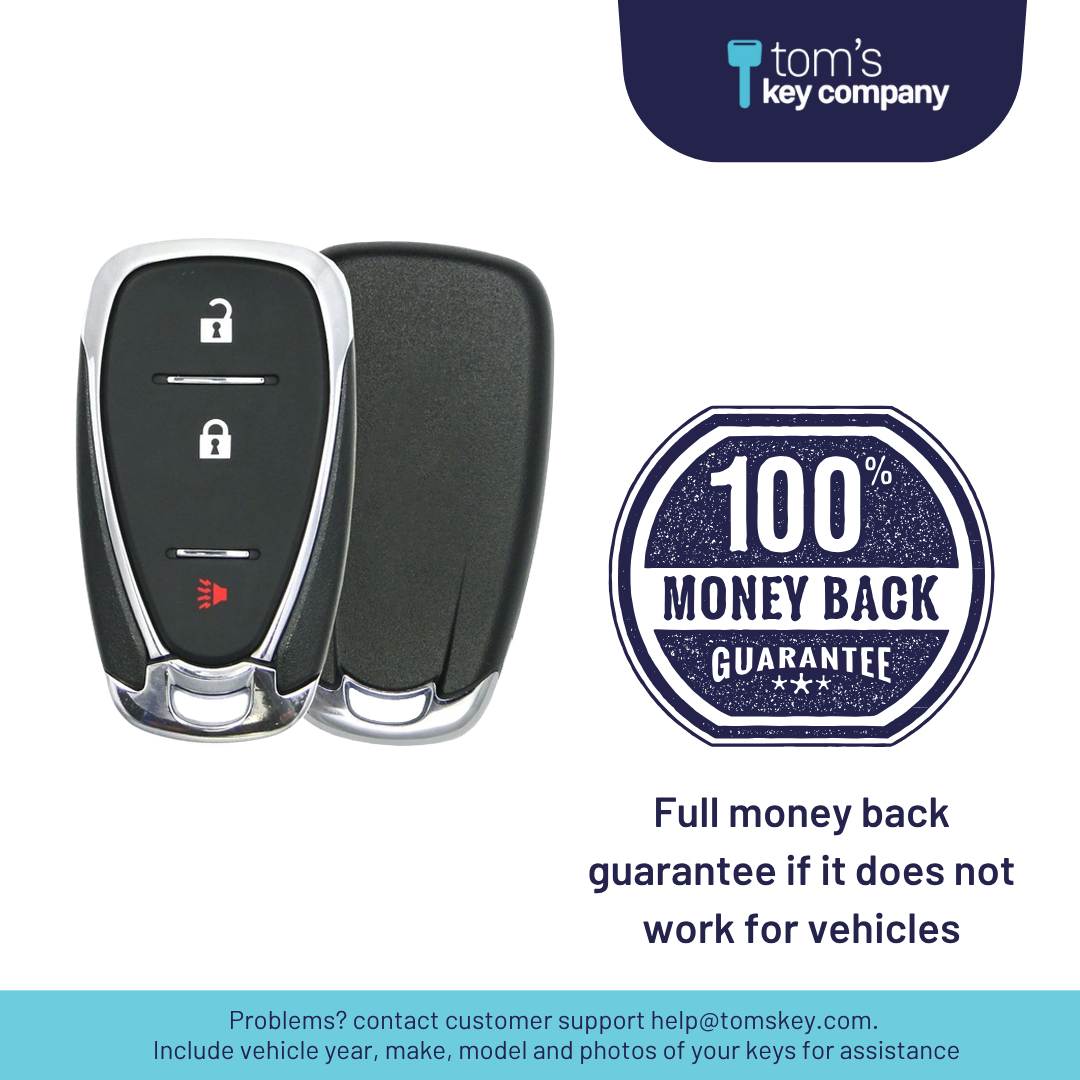Like New Refurbished 3-Button Smart Key Fob with Lock, Unlock, Panic for Select Chevrolet Vehicles (CHESK-3B-924-K)