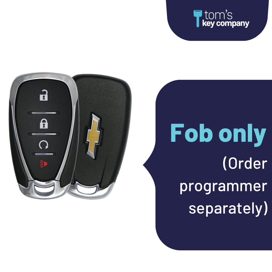 Like New Refurbished 4-Button Smart Key Fob with Lock, Unlock, Remote Start, Panic for Select Chevrolet Vehicles (CHESK-4B-RS-955-REF-K)