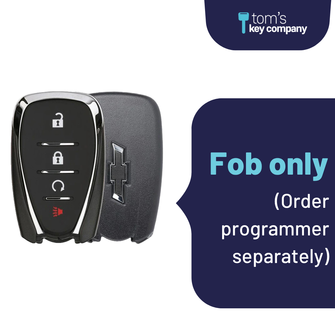 Like New Refurbished 4-Button Smart Key Fob with Lock, Unlock, Remote Start, Panic for Select Chevrolet Vehicles (CHESK-4B-RS-965-REF-K)