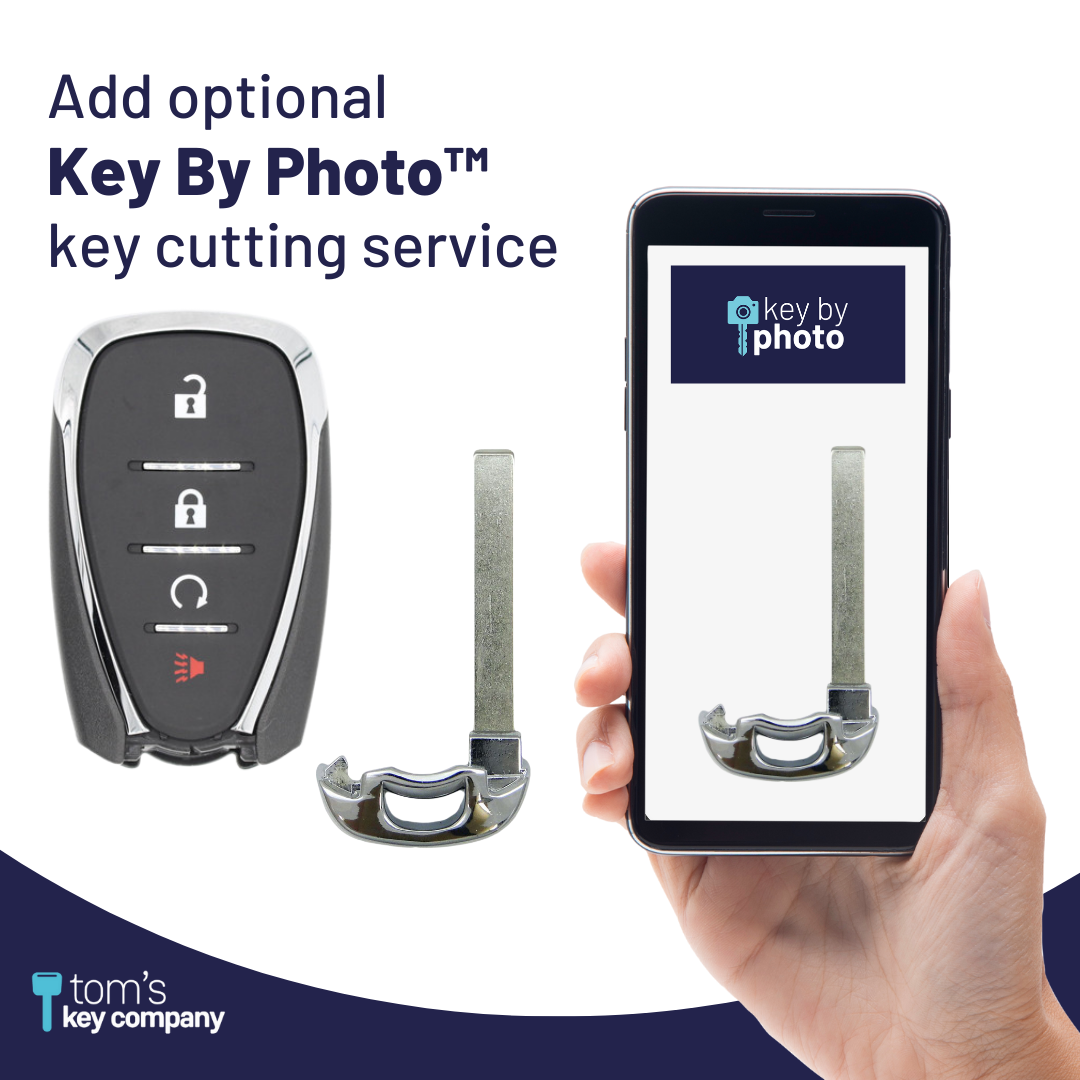 Brand New Aftermarket 4-Button Smart Key Fob with Remote Start Button for Select Chevrolet Vehicles (CHESK-4B-RS-HYQ4ES)