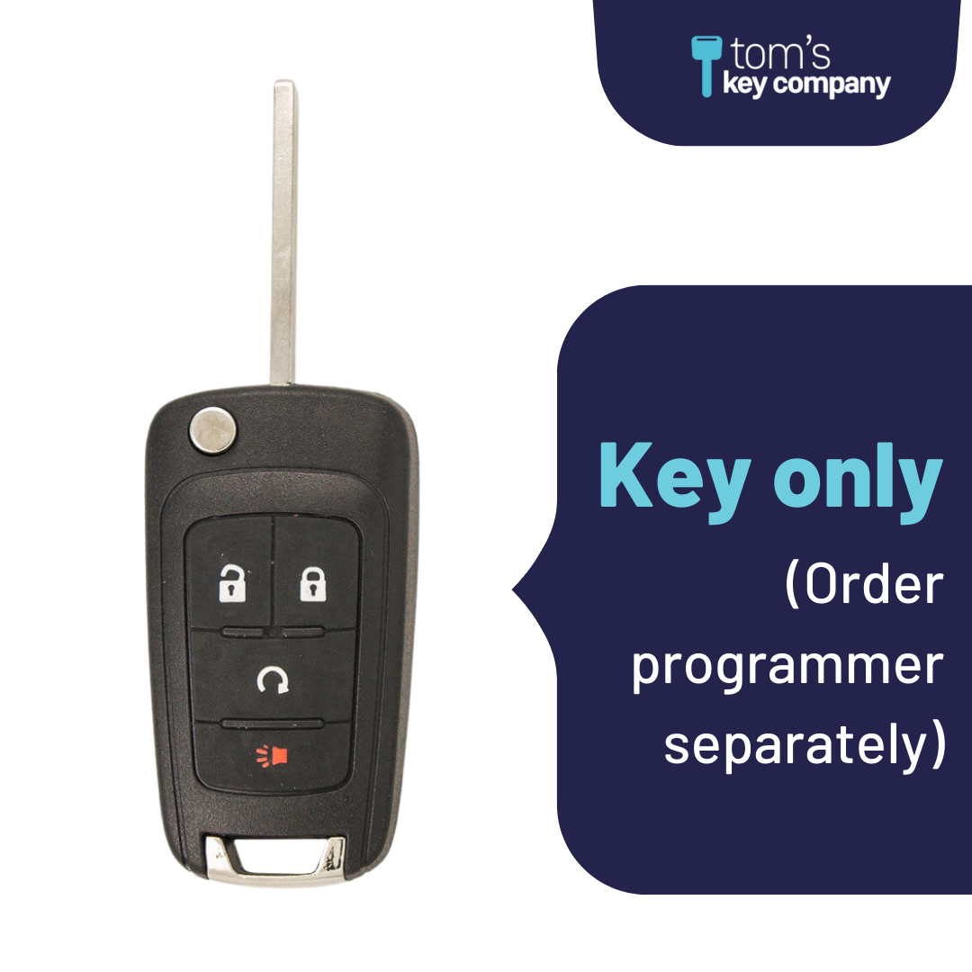 Brand New Aftermarket 4 Button Flip Key with Remote Start for Chevrolet Sonic Vehicles