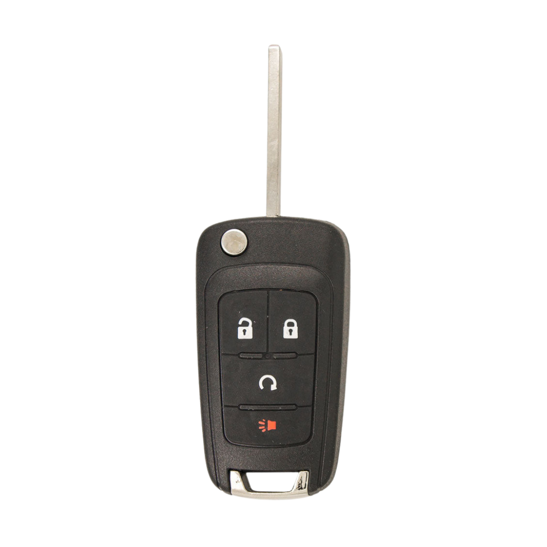 Brand New Aftermarket 4 Button Flip Key with Remote Start for Chevrolet Sonic Vehicles