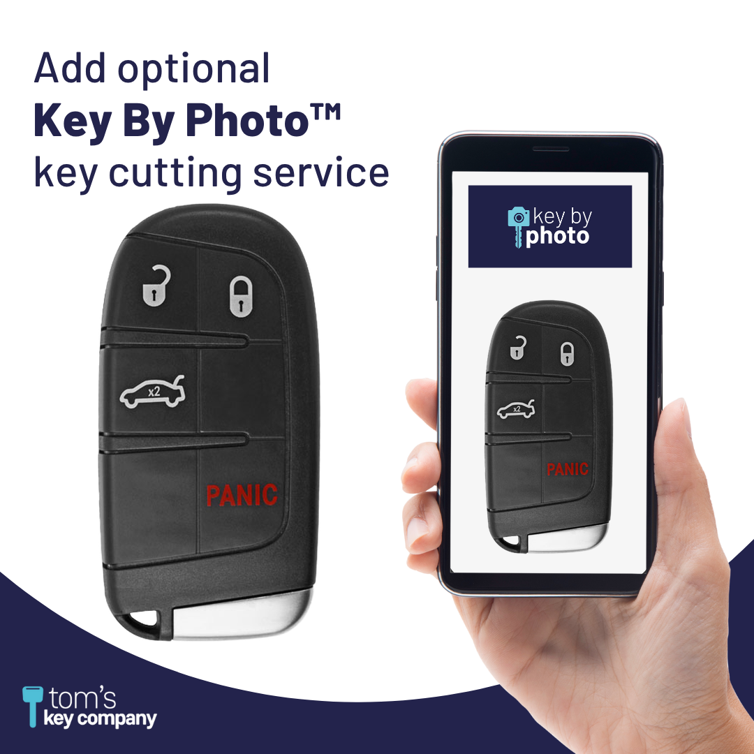 Like New Refurbished 4-Button Smart Key Fob with Lock, Unlock, Trunk, Panic for Select Chrysler and Dodge Vehicles (CHRSK-4B-603-K)