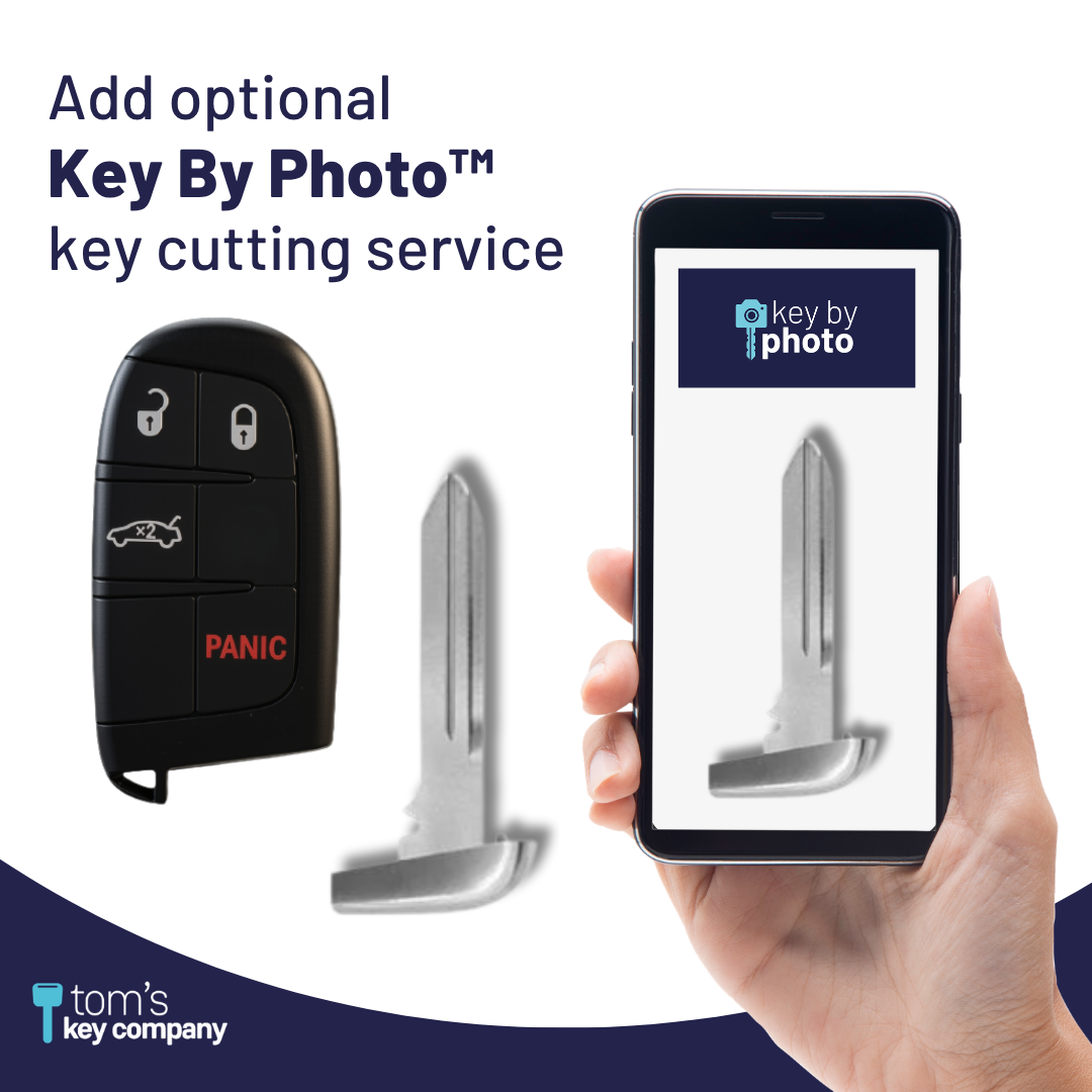 Brand New Aftermarket Smart Key 4-Button with Trunk Release for Select Chrysler and Dodge Vehicles - PBC (DJSK-4B-TR-M3M-TMB)