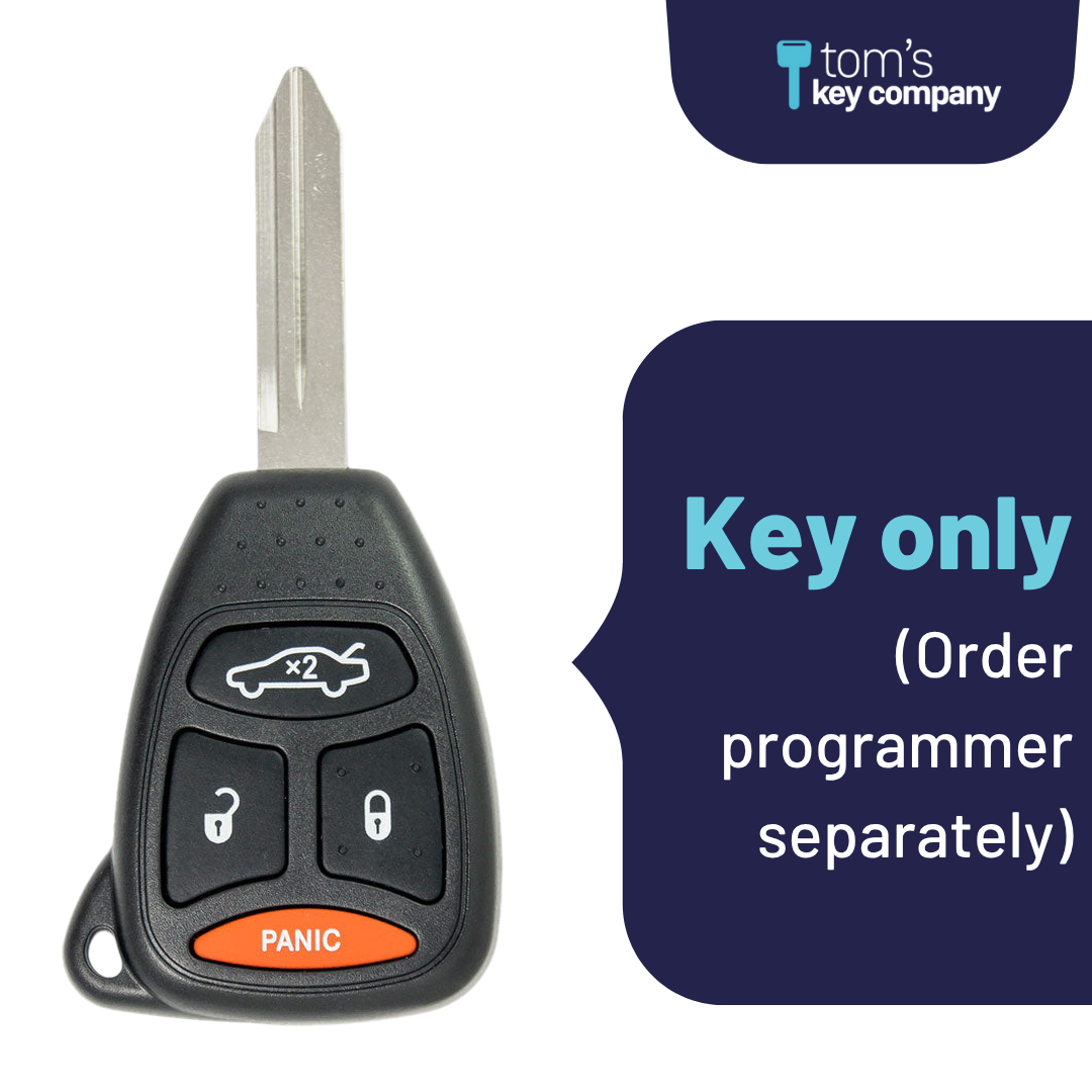 Brand New Aftermarket 4-Button Remote Key with Lock, Unlock, Remote Start, Panic for Select Dodge Vehicles (DODCK-4B-TR-871-K)