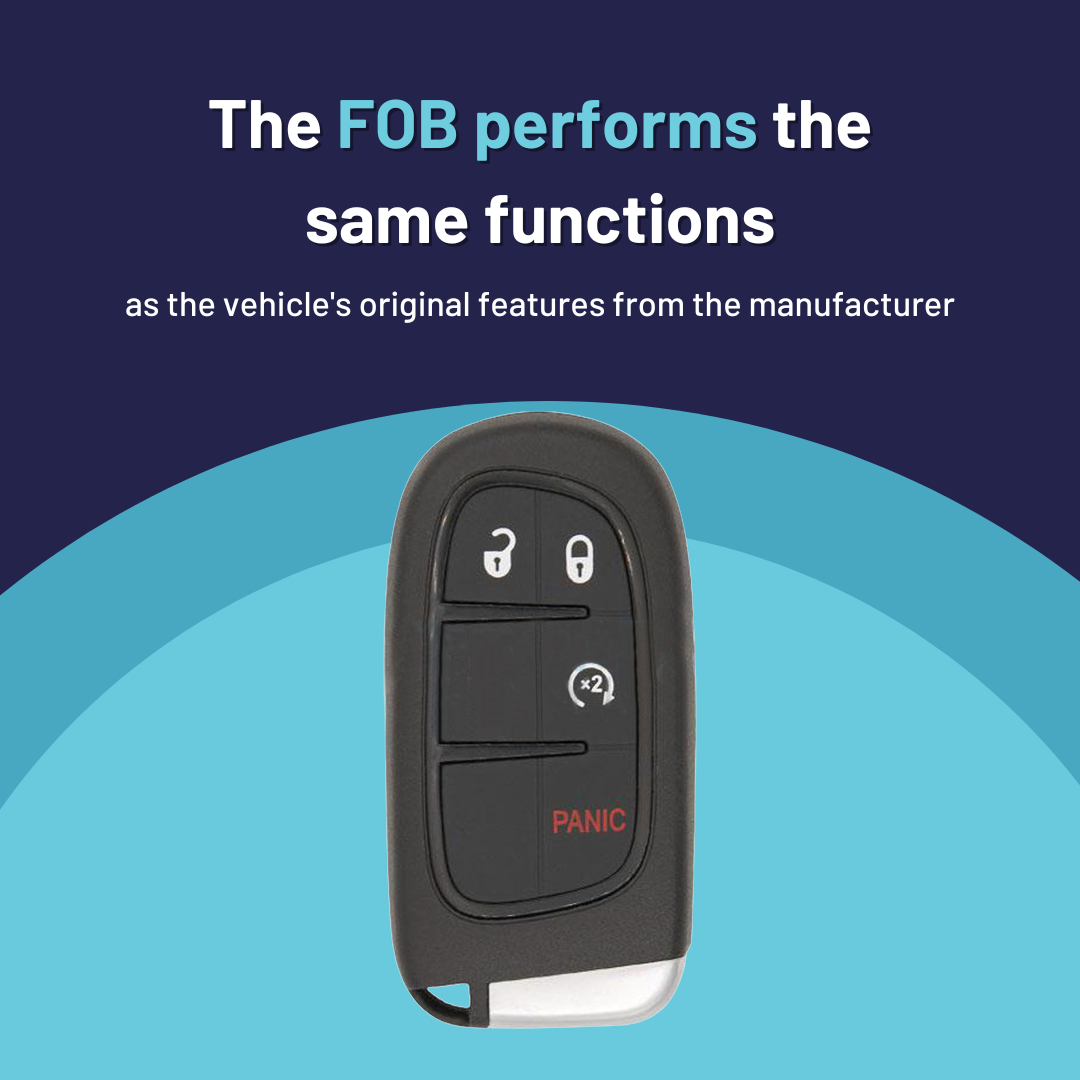 Ultimate Smart Key Bundle with Programming Tool, Refurbished 4-Button Smart Key Fob and Key By Photo for Select Dodge and RAM Vehicles (DODSK-4B-607-K-UKB)