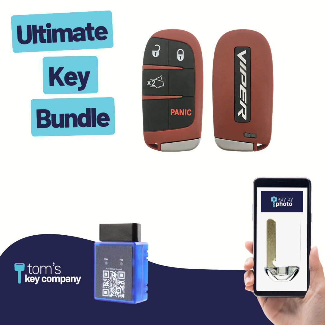 Ultimate Smart Key Bundle with Programming Tool, Aftermarket 5-Button Smart Key Fob and Key By Photo for Select Ford and Lincoln Vehicles ()