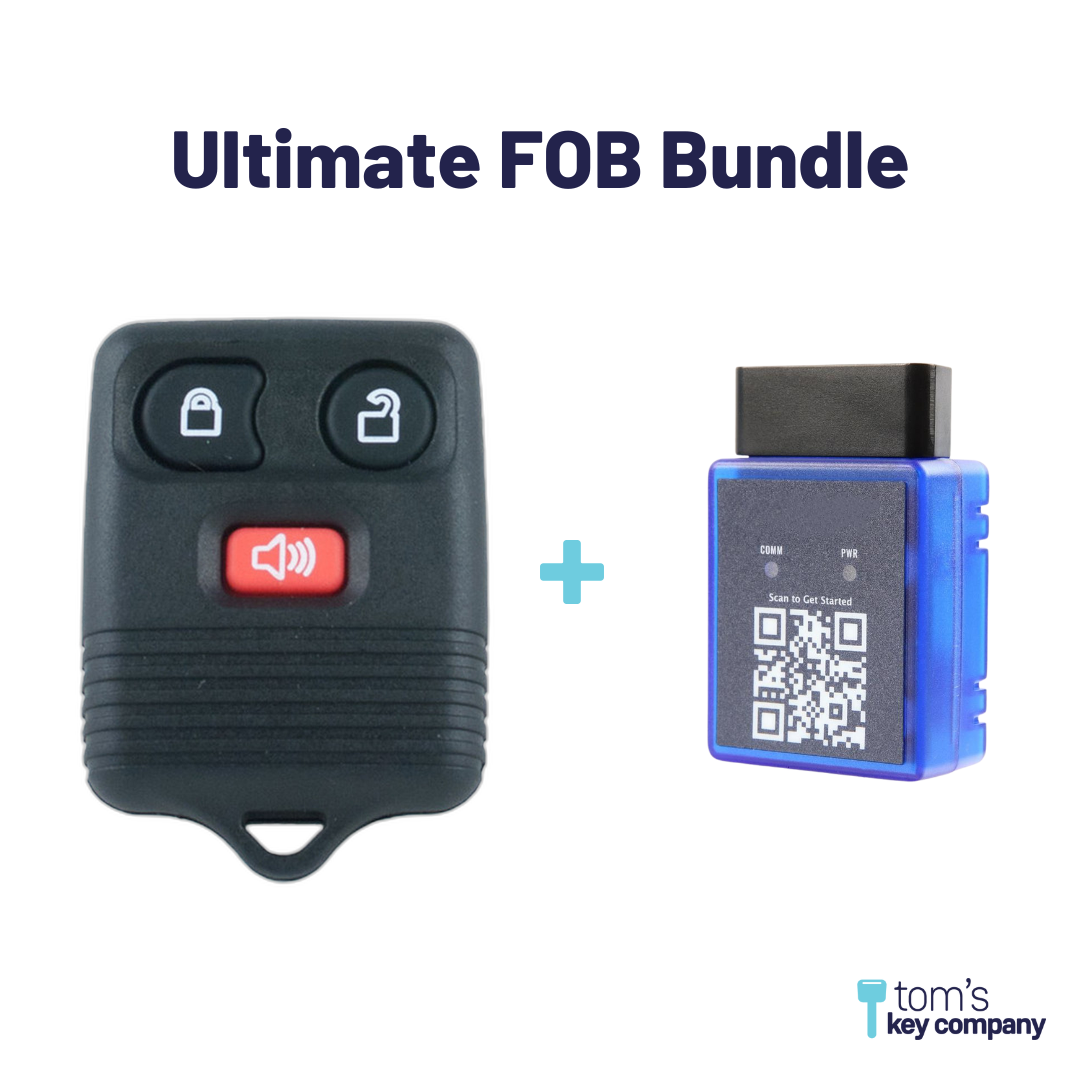 Ultimate Remote FOB Bundle with Programming Tool and Aftermarket 3 Button Remote FOB for Select Ford Vehicles (FOR-3B-DOOR-UKB)