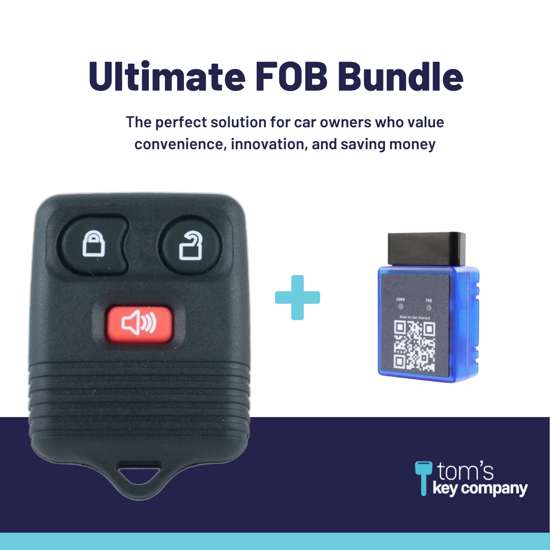 Ultimate Remote FOB Bundle with Programming Tool and Aftermarket 3 Button Remote FOB for Select Ford Vehicles (FOR-3B-DOOR-UKB)