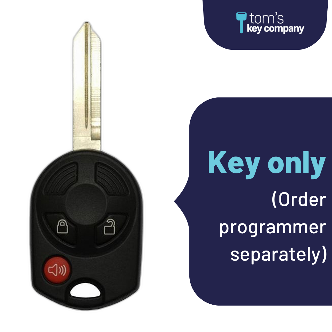 Brand New Aftermarket 3-Button Remote Key with Lock, Unlock, Panic for Select Ford Vehicles (FORCK-3B-R7016-REF-K)