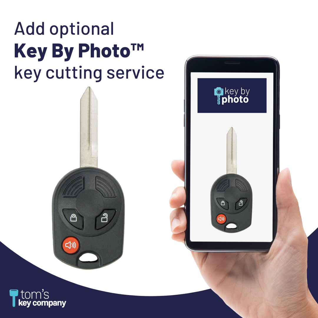 Brand New Aftermarket 3-Button Remote Key with Lock, Unlock, Panic for Select Ford Vehicles (FORCK-3B-R7043-K)