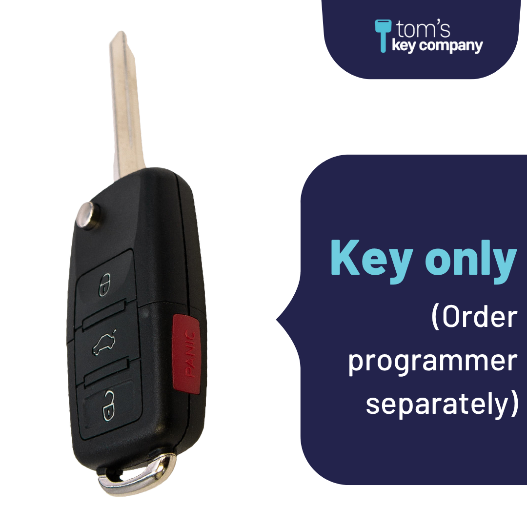 Brand New Aftermarket 4-Button Remote Key with Lock, Unlock, Trunk, Panic for Select Ford, Lincoln and Mercury Vehicles (FORCK-4B-TR-R8073-K)