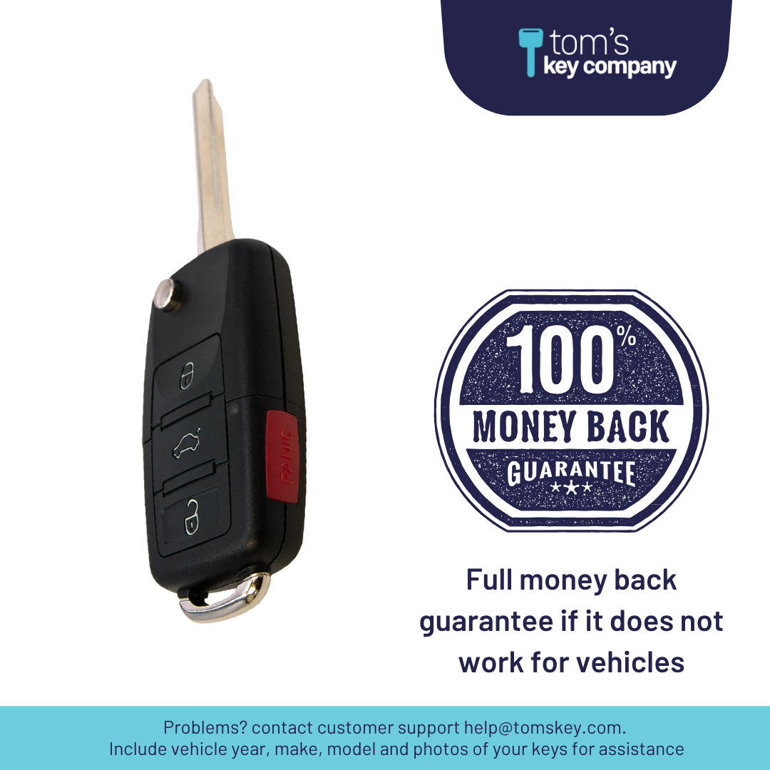 Brand New Aftermarket 4-Button Remote Key with Lock, Unlock, Trunk, Panic for Select Ford, Lincoln and Mercury Vehicles (FORCK-4B-TR-R8073-K)