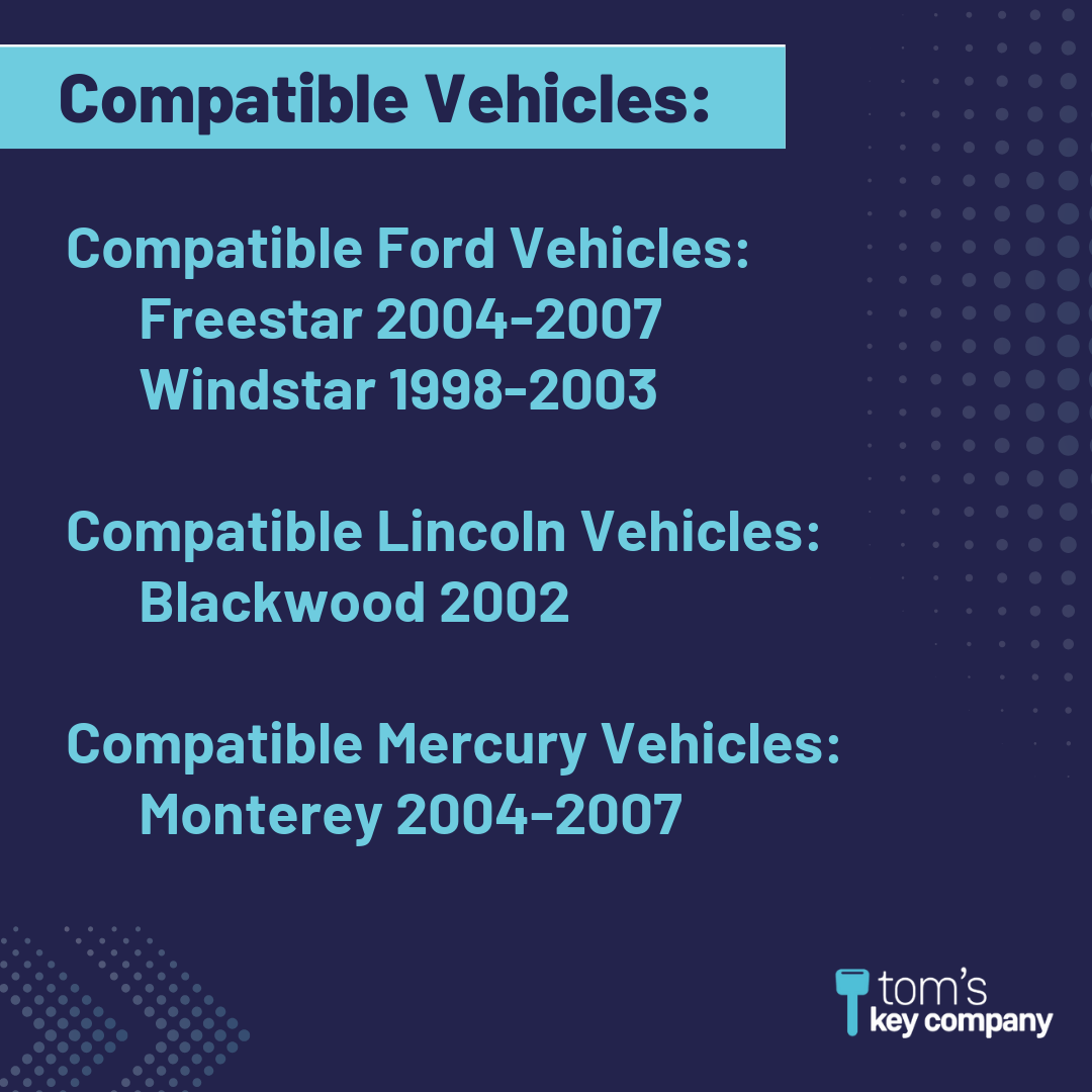 Brand New Aftermarket 5-Button Remote Fob with Lock, Unlock, Sliding Door Left, Sliding Door Right, Panic for Select Ford, Lincoln and Mercury Vehicles (FORFOB-5B-759-K)