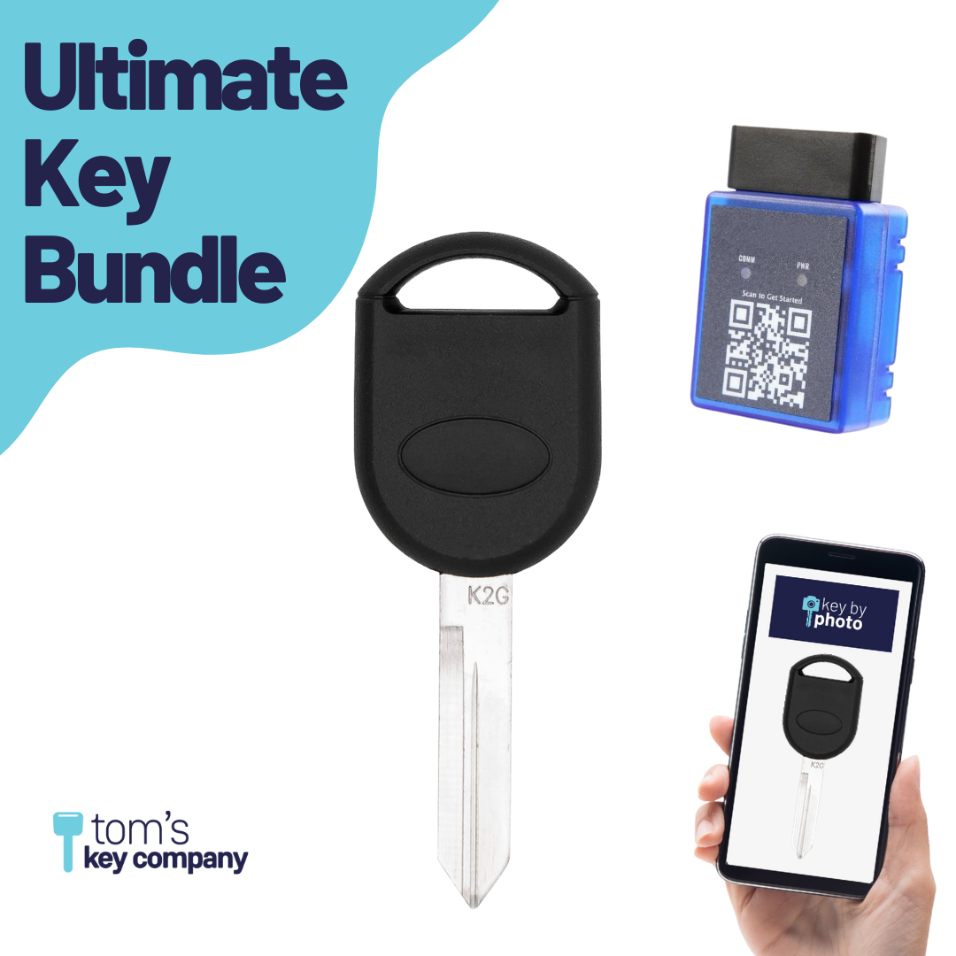 Ultimate Key Bundle with Programming Tool, Aftermarket Transponder Key and Key By Photo for Select Ford, Lincoln and Mercury Vehicles (FORKEY-4D63-UKB)