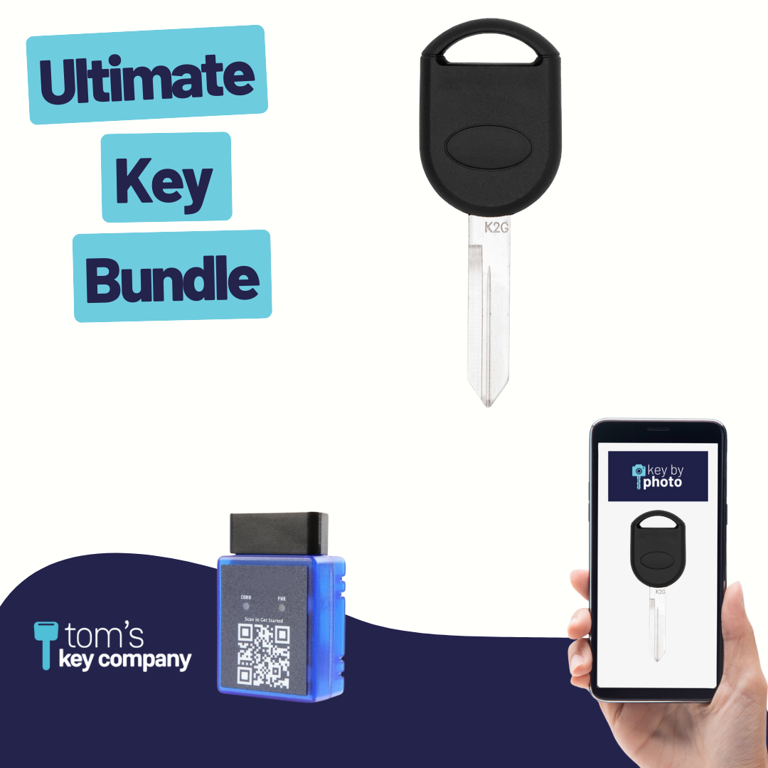 Ultimate Key Bundle with Programming Tool, Aftermarket Transponder Key and Key By Photo for Select Ford, Lincoln and Mercury Vehicles (FORKEY-4D63-UKB)