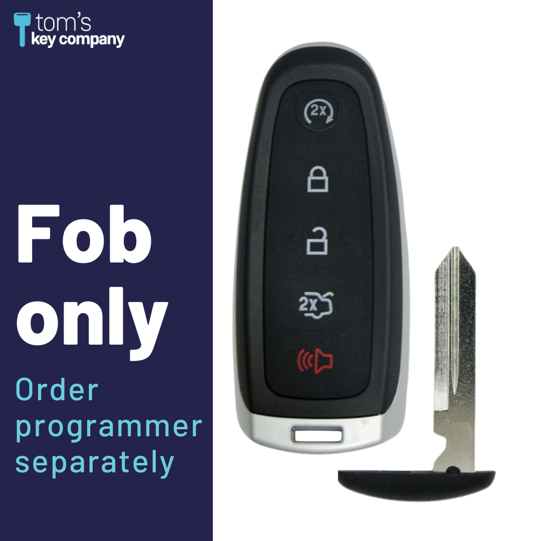 Brand New Aftermarket 5-Button Smart Key with Remote Start and Trunk Release for Select Ford Vehicles (FORPSK-5B-TRS-FOB-PDL)