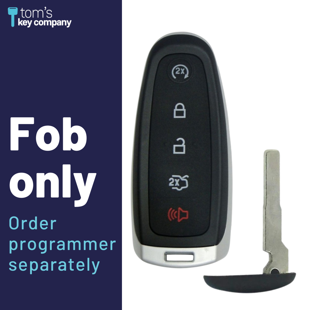 Brand New Aftermarket 5-Button Smart Key with Remote Start and Trunk Release for Select Ford Vehicles (FORPSK-5B-TRS-FOB-PDL)