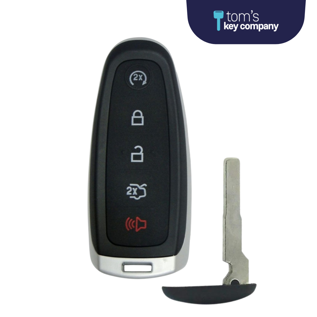 Brand New Aftermarket 5-Button Smart Key with Remote Start and Trunk Release for Select Ford Vehicles (FORPSK-5B-TRS-FOB-PDL)