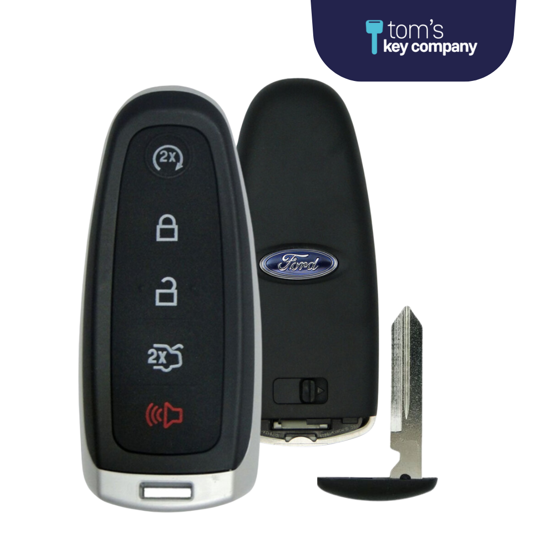 Ford 5-Button OEM Logo Smart Key with Remote Start and Trunk Release (FORPSK-5B-TRS-OEM-LOGO-PDL)