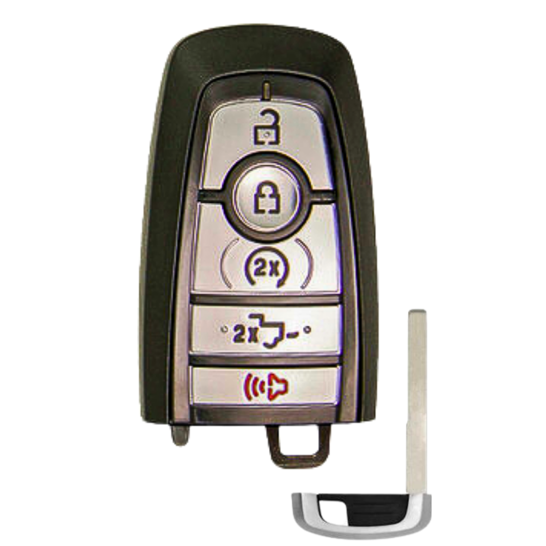 Brand New Aftermarket 5-Button Smart Key with Remote Start and Tailgate Button for Select Ford F-series Vehicles (FORSK-5B-TG-FOB-HITAG)