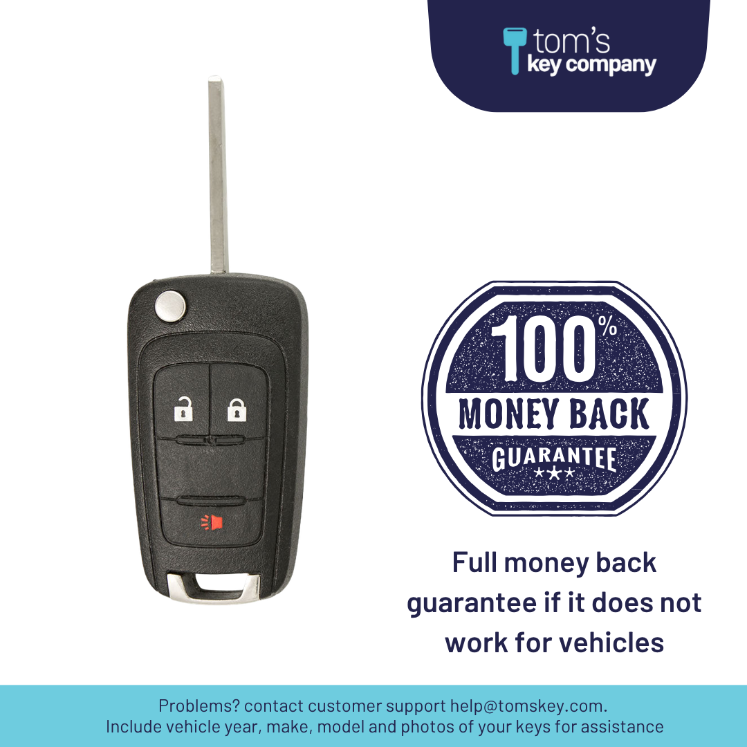 Brand New Aftermarket 3-Button Remote Key with Lock, Unlock, Panic for Select GMC Vehicles (GMC-3B-772-K)