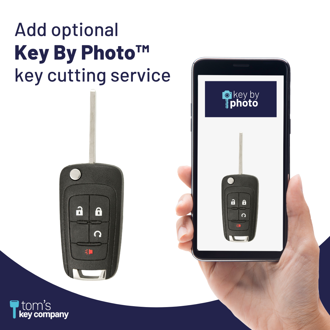 Brand New Aftermarket 4-Button Remote Key with Lock, Unlock, Remote Start, Panic for Select GMC Vehicles (GMC-4B-802-K)