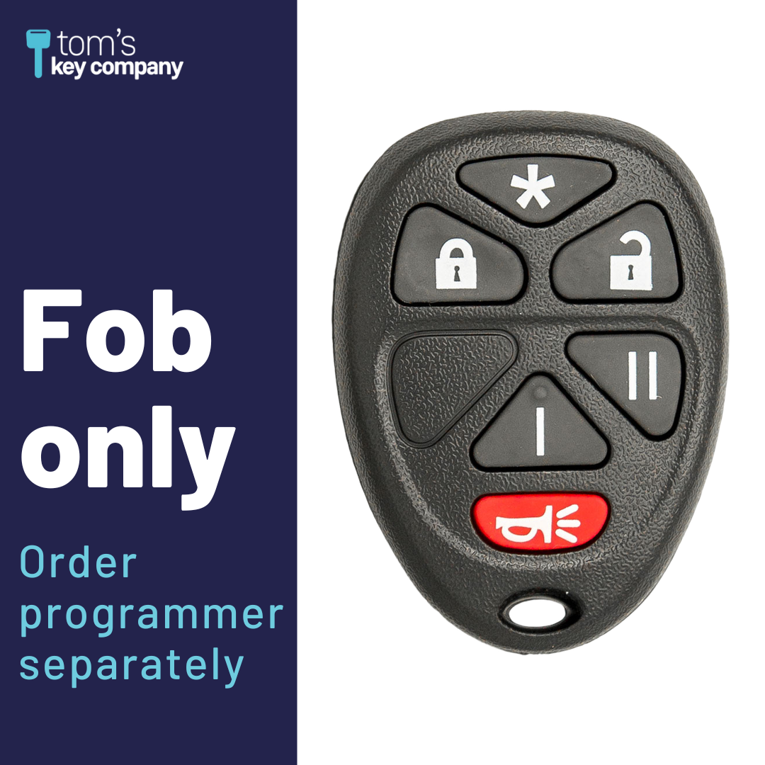 Brand New Aftermarket 6-Button Remote Fob with Lock, Unlock, Remote Start, Panic for Select GMC Vehicles (GMCFOB-6B-RS-967-K)