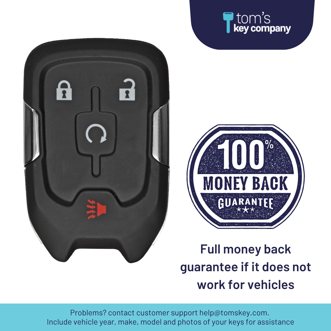 Brand New Aftermarket 4-Button Smart Key Fob with Lock, Unlock, Remote Start, Panic for Select GMC Vehicles (GMCSK-4B-860-K)