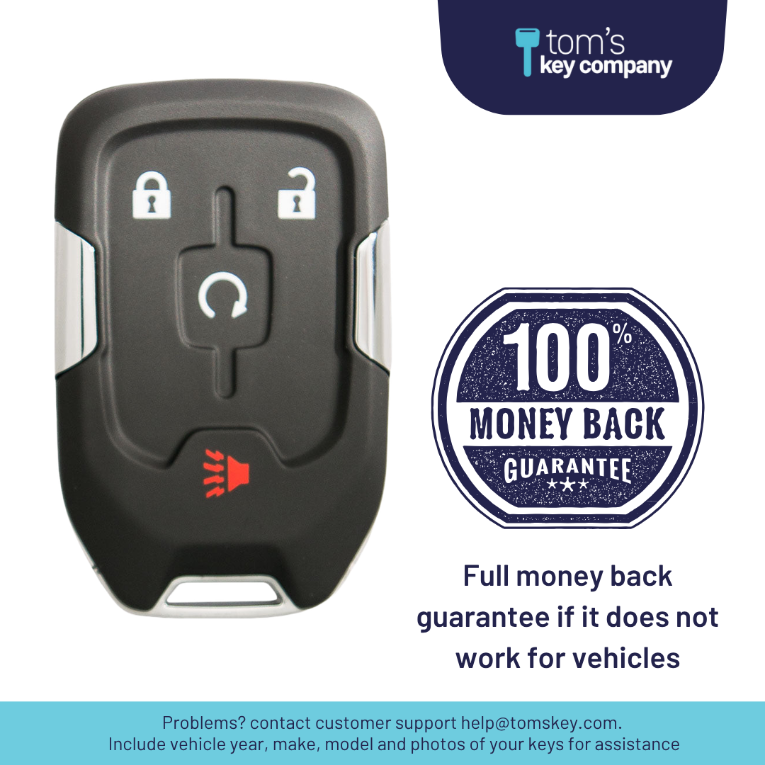 Brand New Aftermarket 4-Button Smart Key Fob with Lock, Unlock, Remote Start, Panic for Select GMC Vehicles (GMCSK-4B-890-K)