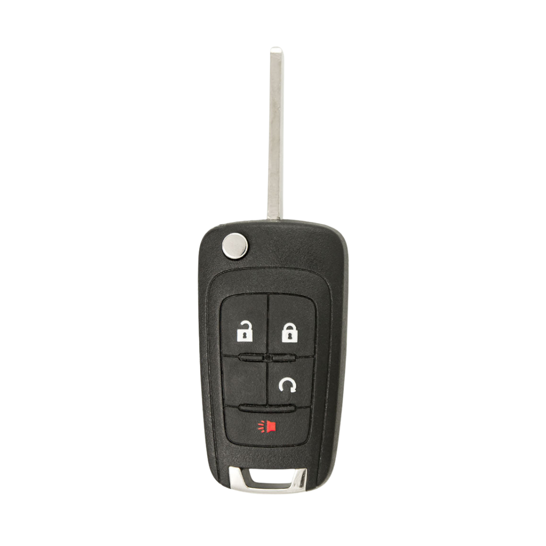 Brand New Aftermarket 4 Button Flip Key with Remote Start for Select Chevrolet & GMC Vehicles (GMFLP-4B-RS-OHT01060512)