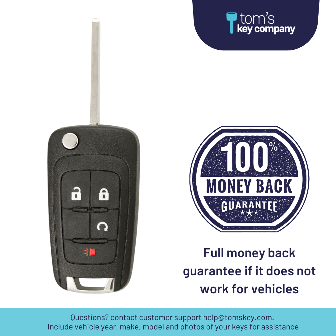 Brand New Aftermarket 4 Button Flip Key with Remote Start for Select Chevrolet & GMC Vehicles (GMFLP-4B-RS-OHT01060512)