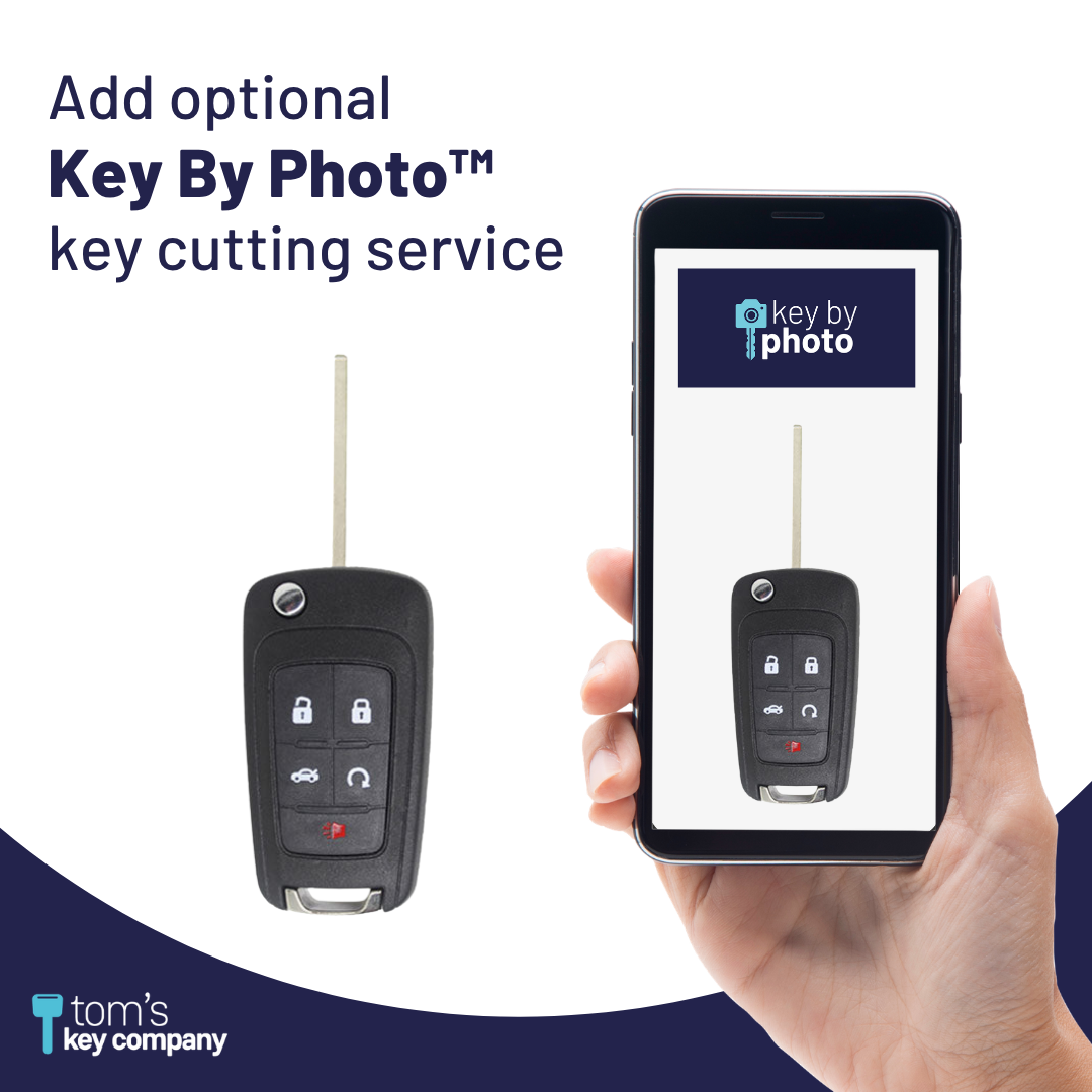 Brand New Aftermarket 5 Button Flip Key with Remote Start and Trunk Release for Select Buick, Chevrolet & GMC Vehicles (GMFLP-5B-TRRS-OHT01060512)