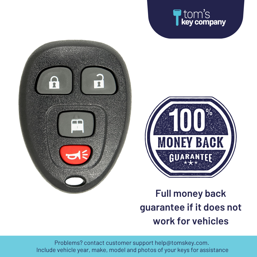 Brand New Aftermarket 4-Button Remote Fob with Lock, Unlock, Cargo Door, Panic for Select Chevrolet and GMC Vehicles (GMFOB-4B-CD-742-K)