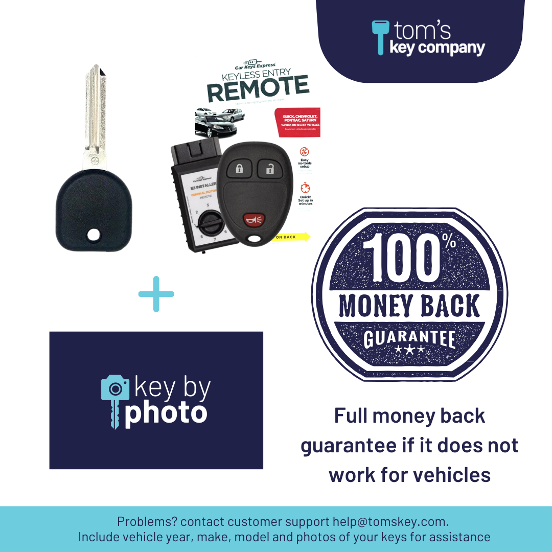 Ultimate Key Bundle DIY Car Key Replacement Kit with Keyless Entry Remote™ Programmer, Transponder Key, & Key By Photo™ Service | Chevrolet (GMRM-3Z0RE-B111-KBP-UKB)