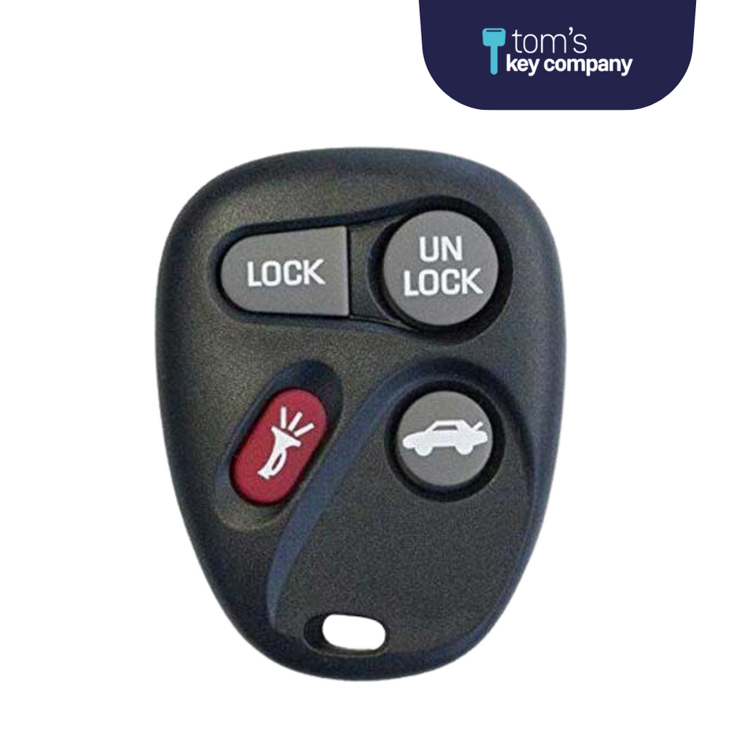 Brand New Aftermarket 4 Button Remote FOB for select Buick, Cadillac, Chevrolet, GMC, Oldsmobile, & Pontiac vehicles (GMRM-4TZ0RE-RMT)