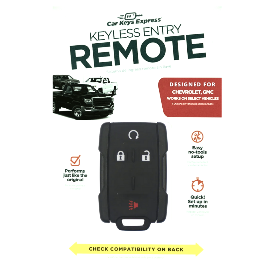 Keyless Entry Remote for Select Chevrolet & GMC Vehicles, 4 Button Remote FOB (GMRM-4TZ2RE-KIT)