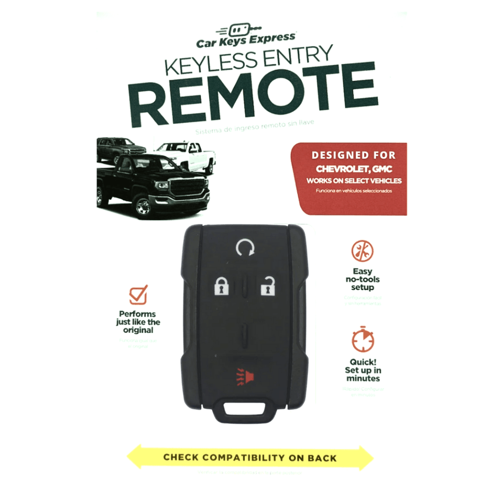 Keyless Entry Remote for Select Chevrolet & GMC Vehicles, 4 Button Rem ...