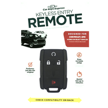 Cargar imagen en el visor de la galería, Keyless Entry Remote for Select Chevrolet &amp; GMC Vehicles, 4 Button Remote FOB (GMRM-4TZ2RE-KIT)