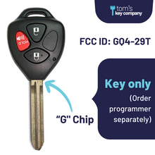Cargar imagen en el visor de la galería, Toyota Venza &amp; Matrix Key and Remote (&quot;G&quot; Chip Key with 3 Button Remote) GQ429T-3B-G