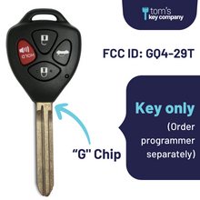 Load image into Gallery viewer, Toyota Corolla Remote key (&quot;G&quot; Chip Key/VIN# starts with 1 or 2) GQ429T-4B-G-VIN-1-2