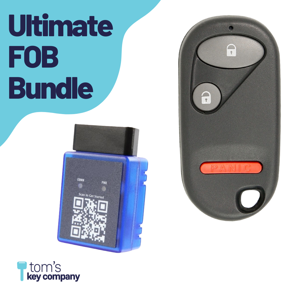 Ultimate Remote FOB Bundle with Programming Tool and Aftermarket 3 Button Remote FOB for Select Honda Vehicles (HONFOB-3B-428-K-UKB)